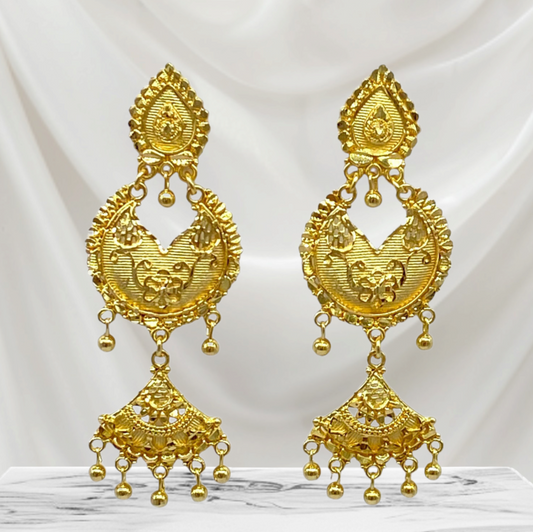 Chandbali Earring with Triangular Hanging