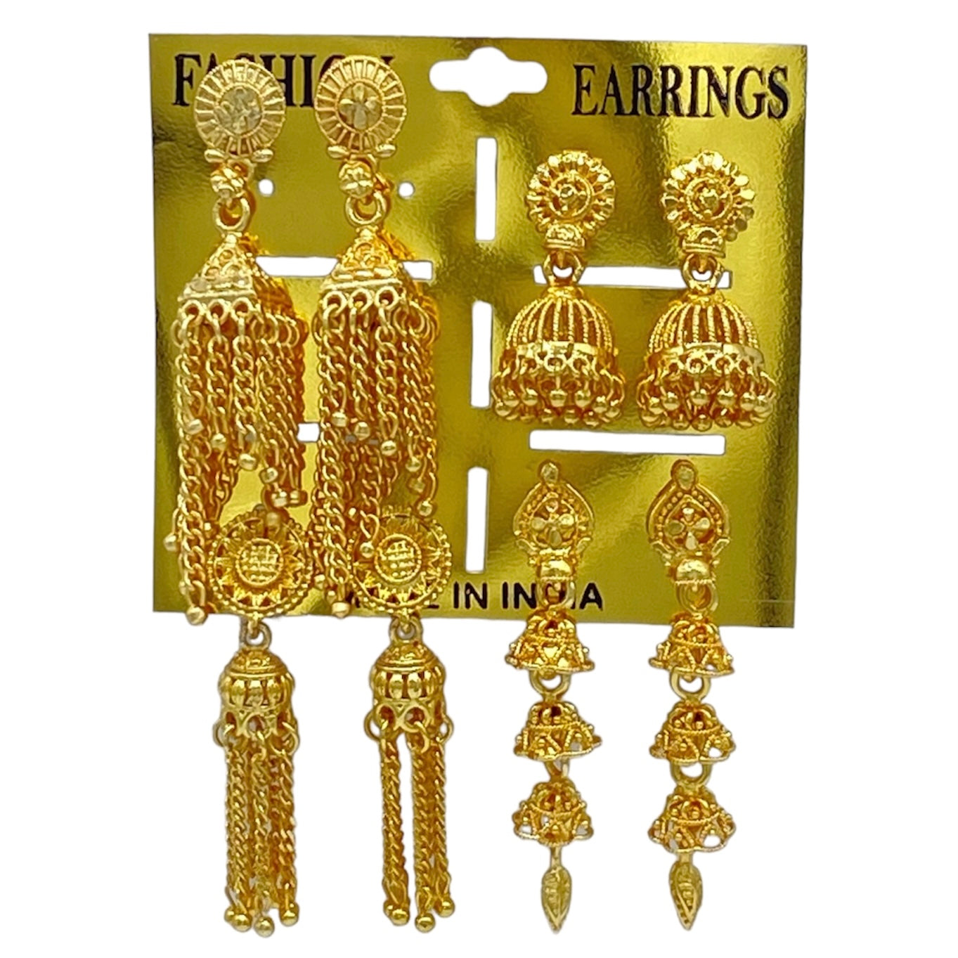 Four piece Gold Delicate Zumkh Earring Combo