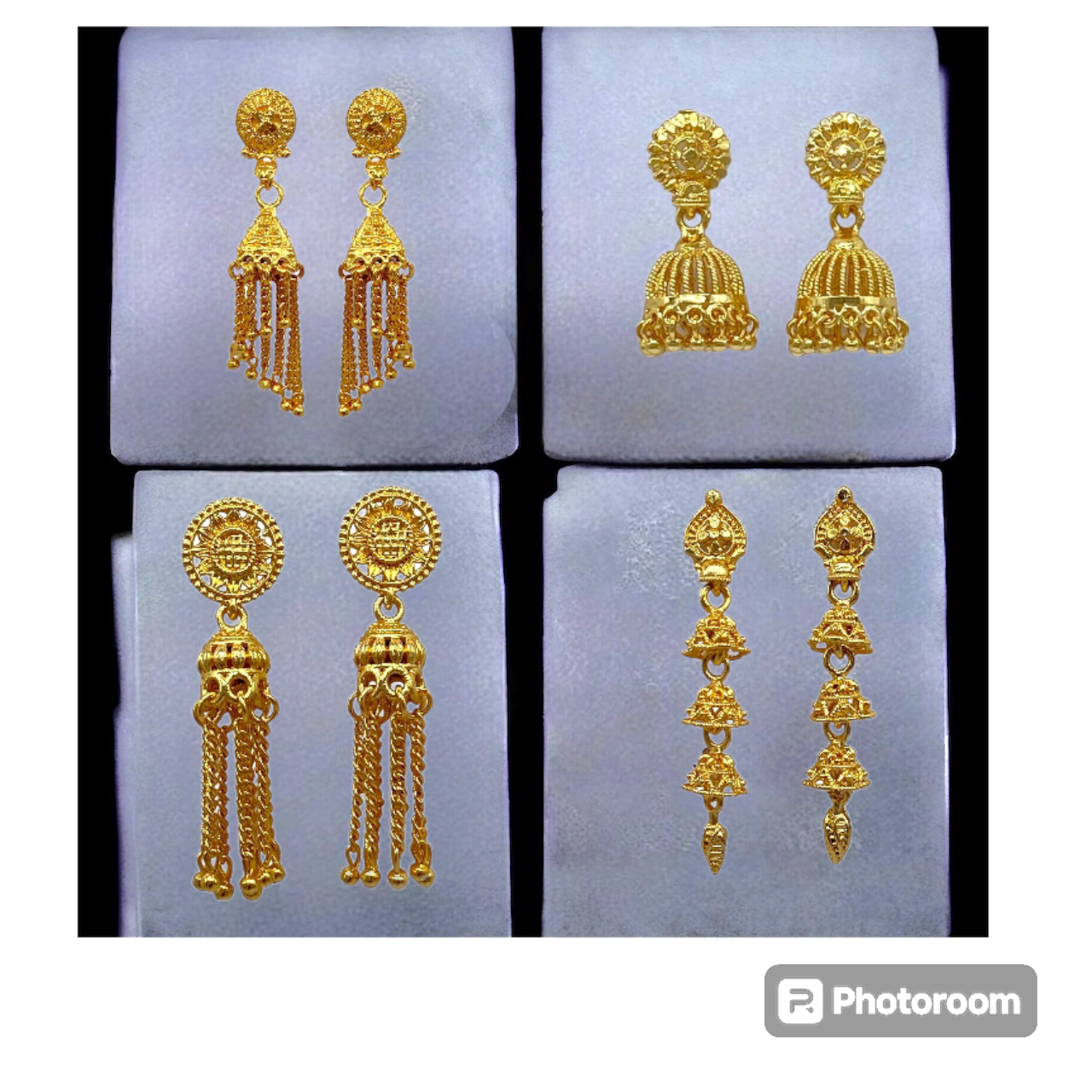 Four piece Gold Delicate Zumkh Earring Combo