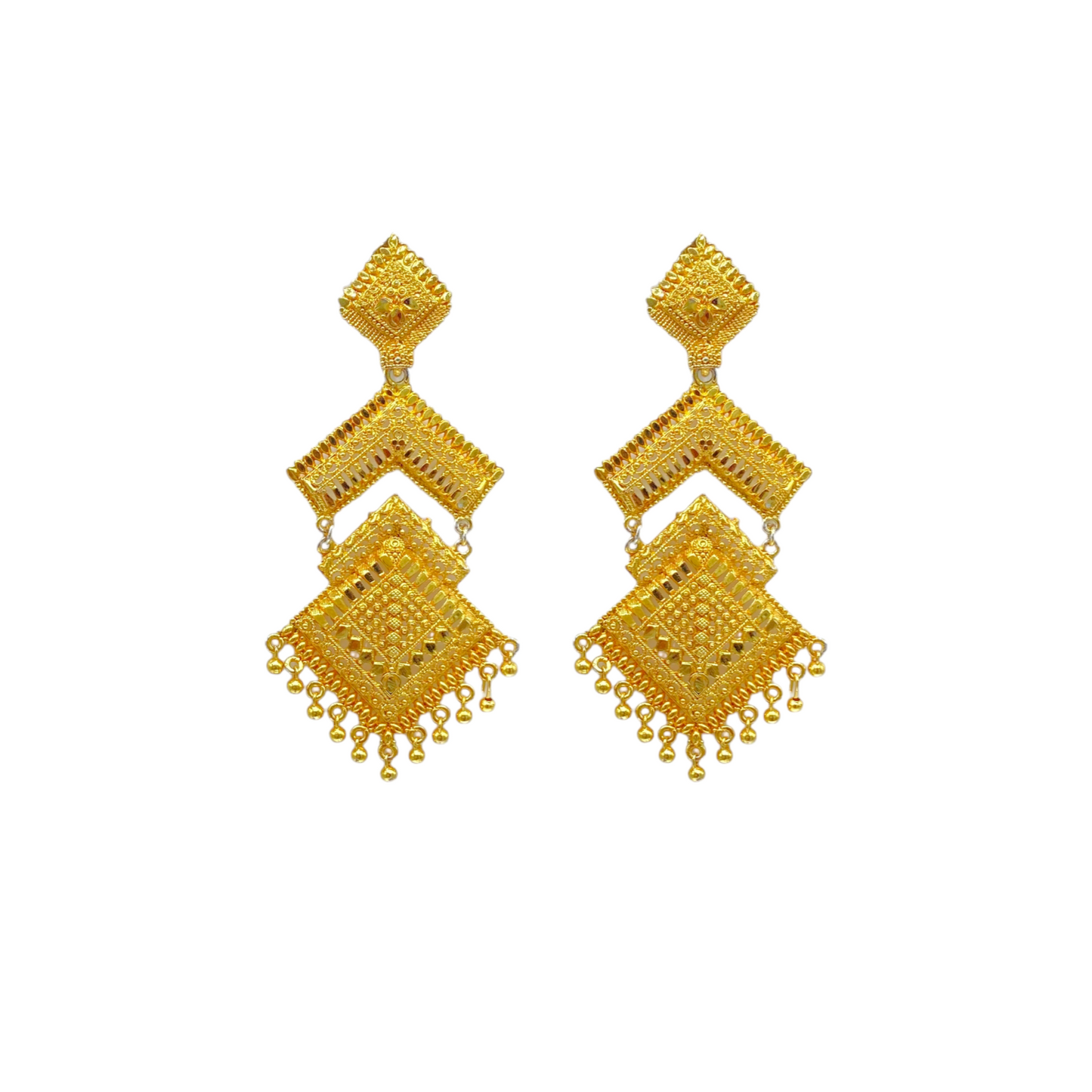 Dual Step Gold Earring