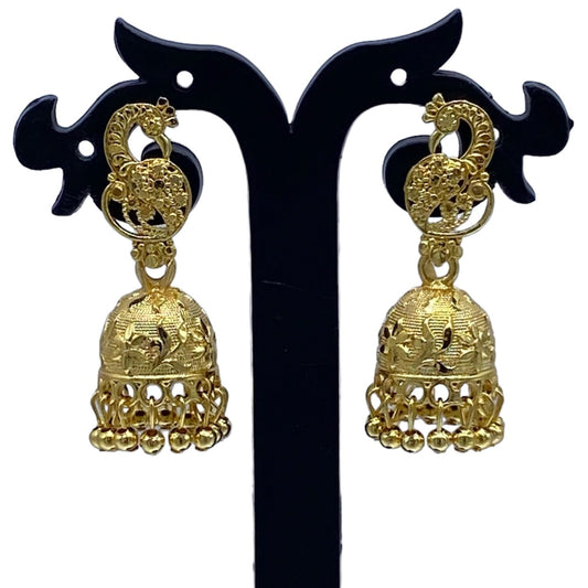 Peacock Head Small Gold Zumkhi Earring