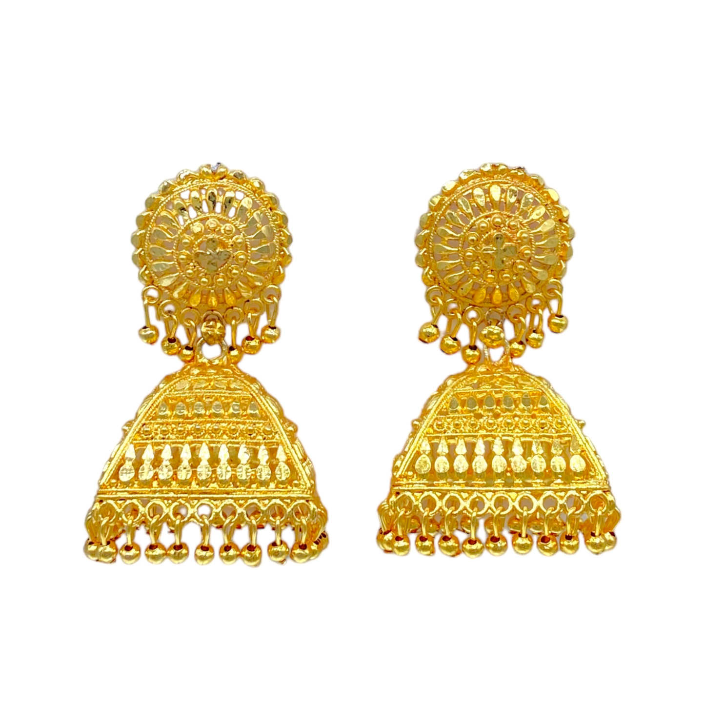 Gold Earring with Square Zumkha