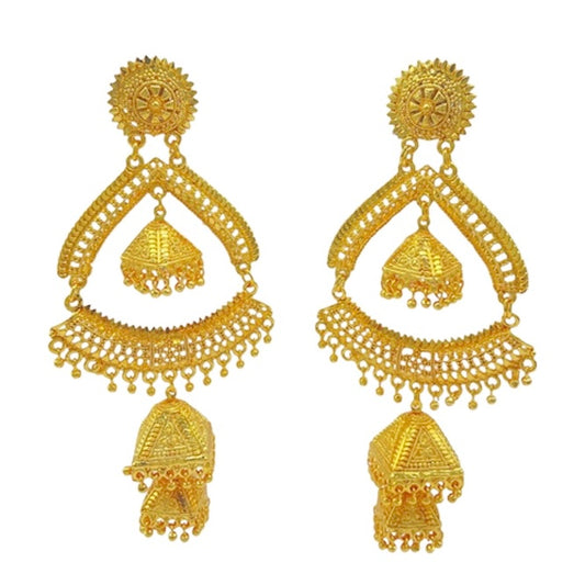 Dual Zumkha Hanging Gold Earring