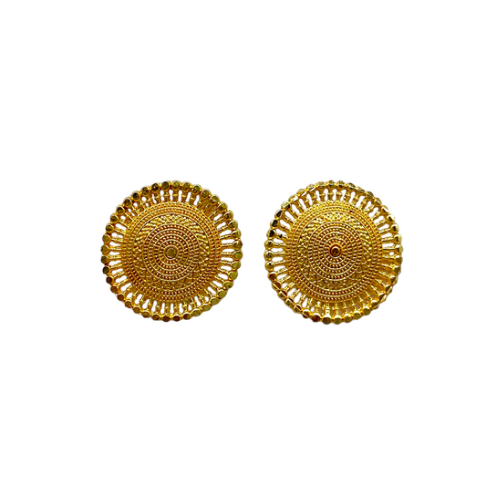 Circular Gold Stud Earring