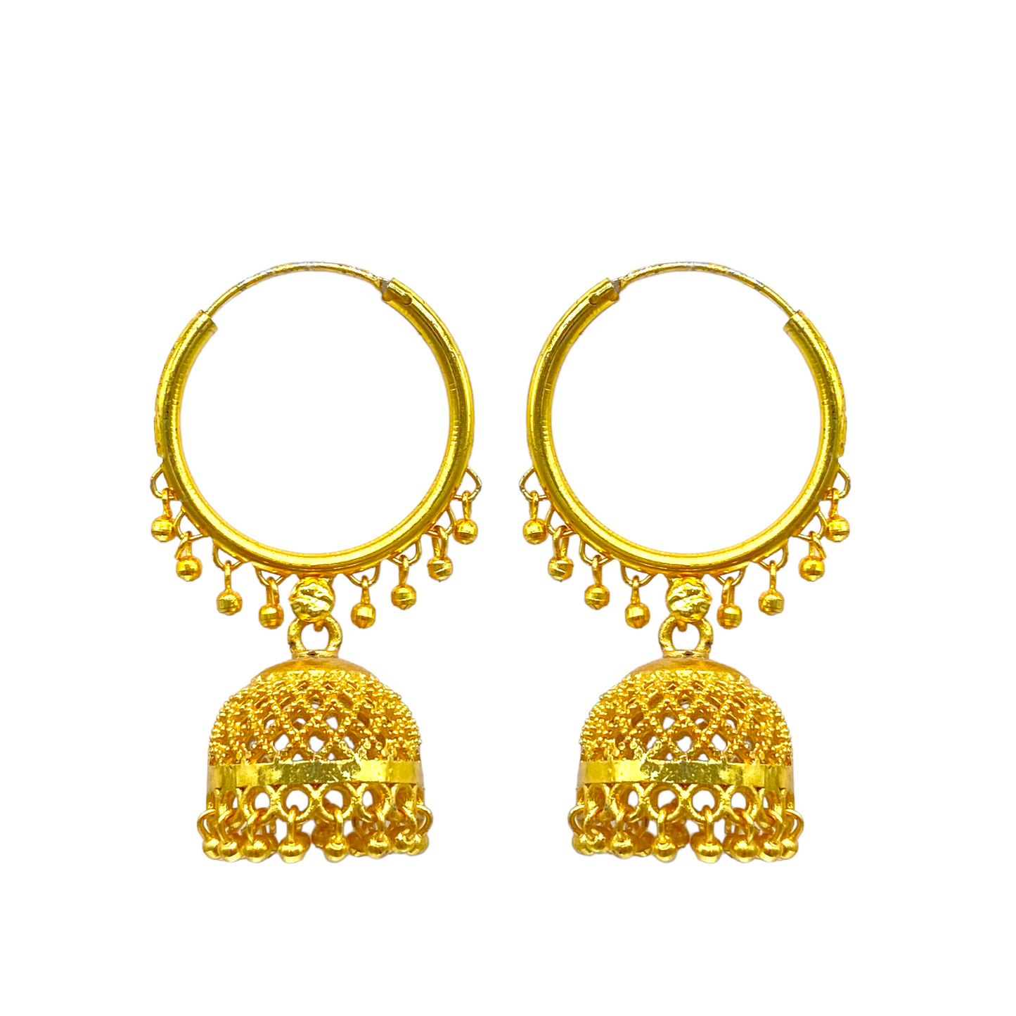 Gold Designer Zumkha Hoops Earring