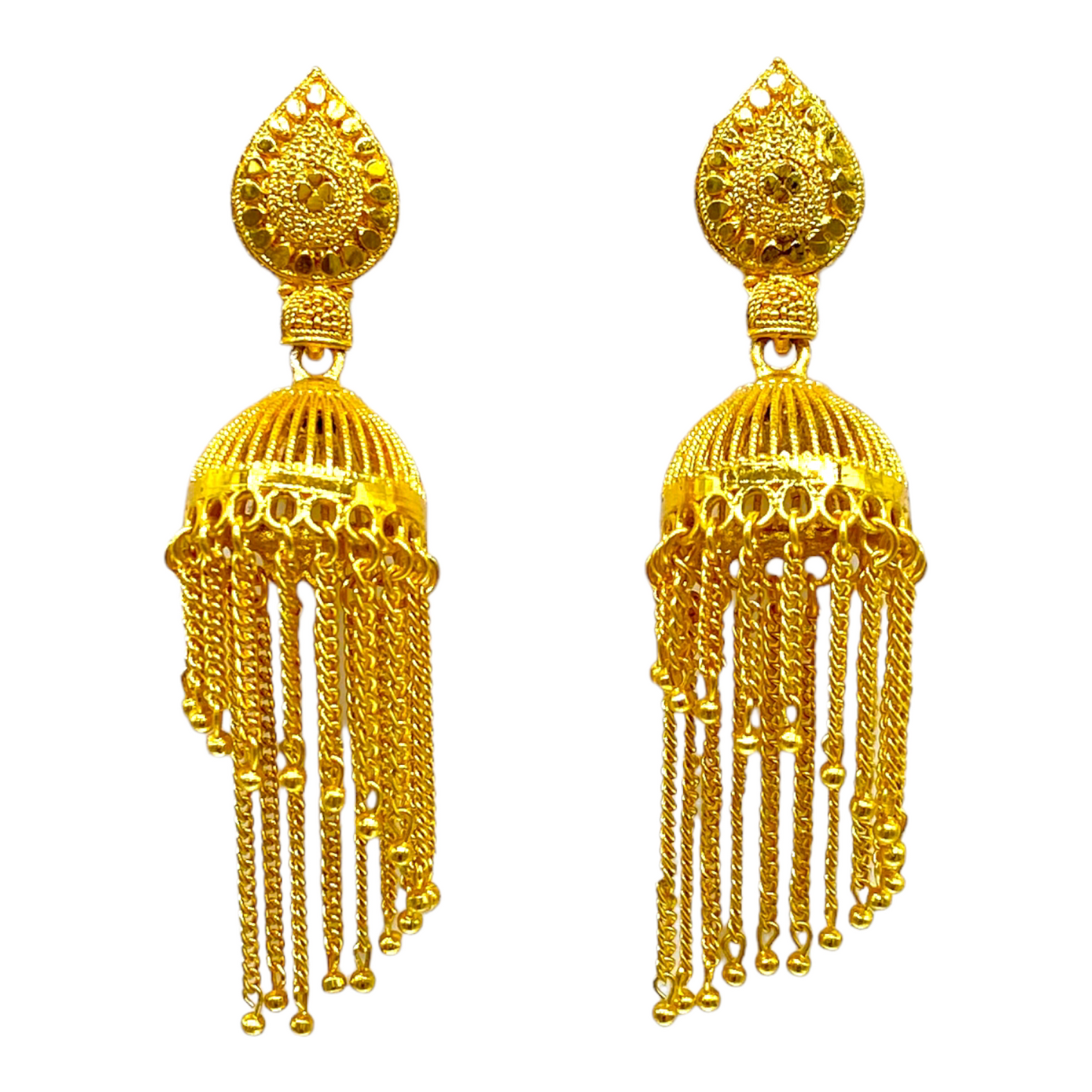 Gold Zumkha Earrings with Chandelier style