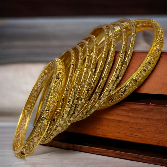 Plain Gold Bunch Bangles 8+2 pcs.