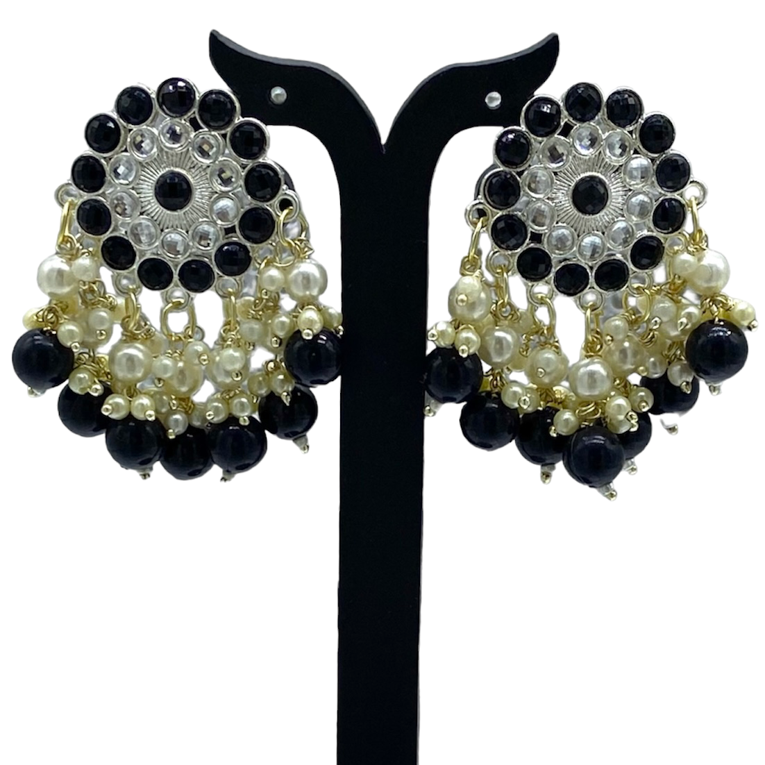 Stud Earring with Pearl tassels