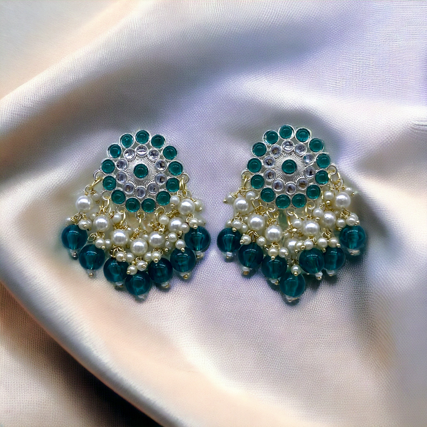 Stud Earring with Pearl tassels