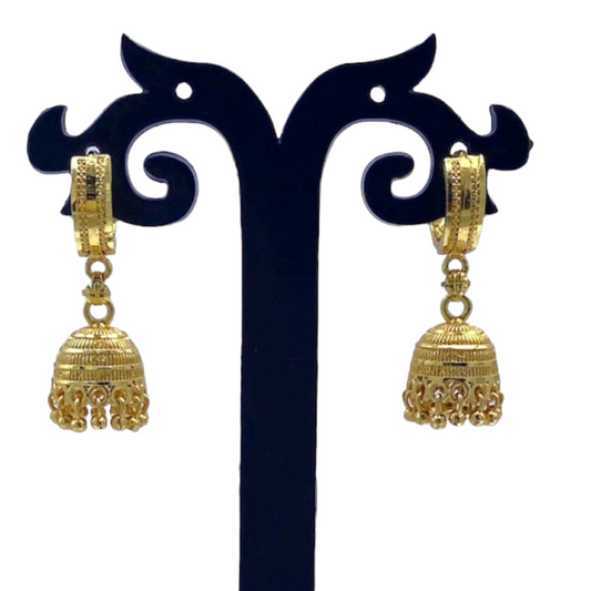 Small Gold Hoops with Zumkha Earring