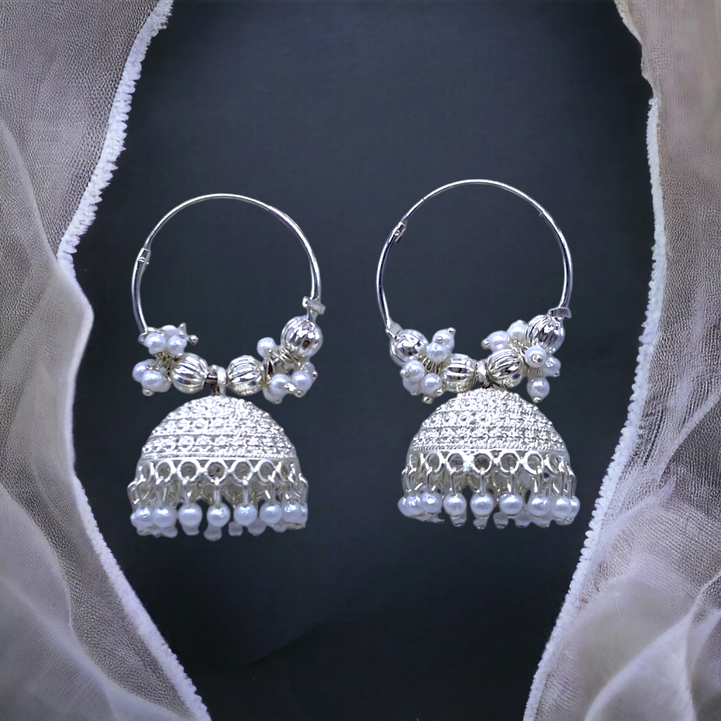 White Gold Hoops Earring